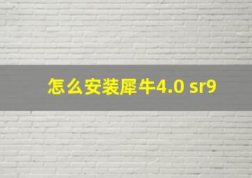 怎么安装犀牛4.0 sr9